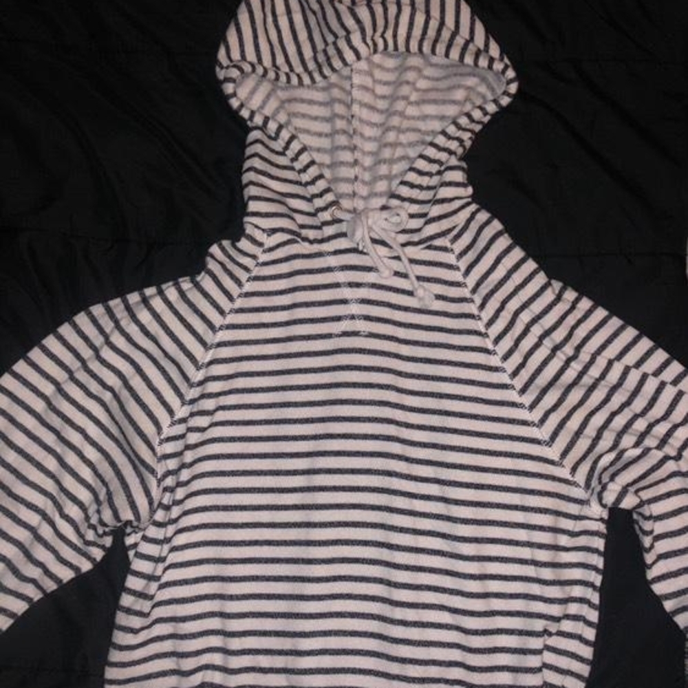 H&M Divided Black and White Striped Hoodie